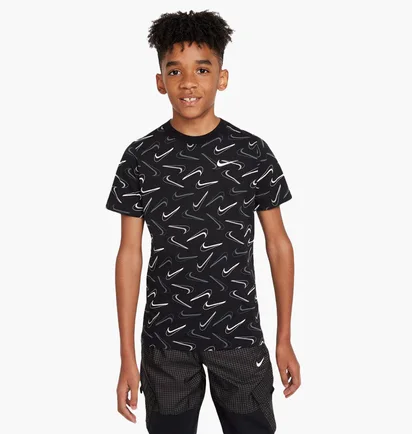 Футболка дитяча Nike Nsw Tee Swoosh Aop Black FN9605-010