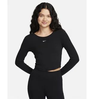 Лонгслив женский Nike Sportswear Chill Knit Tight Scoop-Back Long-Sleeve Mini-Rib Top Black FN3661-010