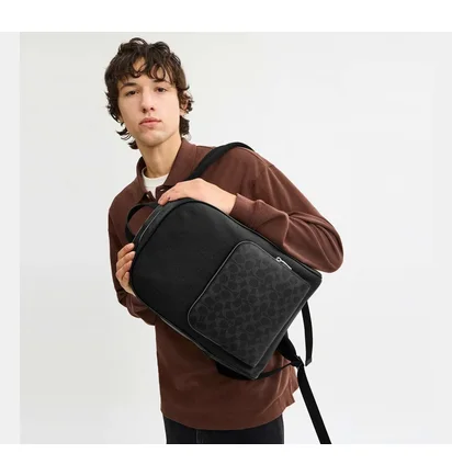 Рюкзак чоловічий Coach Wade Backpack In Signature Canvas Black Signature Black CCB92