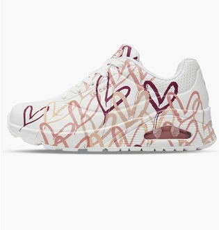 Кроссовки женские Skechers Uno - Dripping In Love White 155507-WCRL