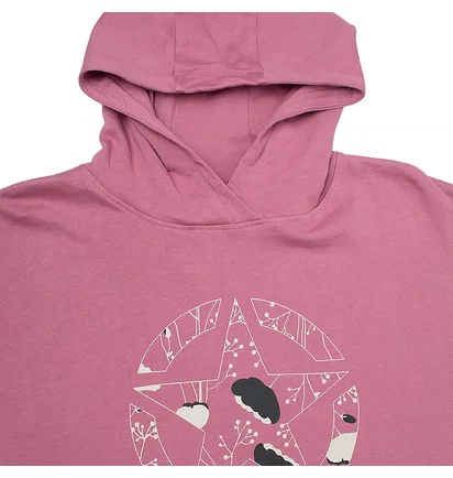 Худи женское Jeep Hooded Cropped Sweatshirt Star Botanical Print Pink O102607-P490