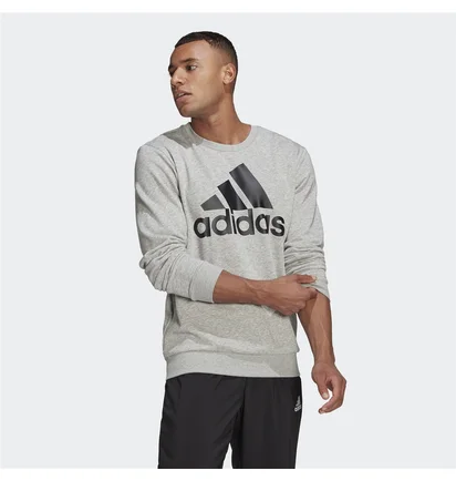 Свитшот мужской Adidas Essentials French Terry Big Logo Sweatshirt Grey GK9077