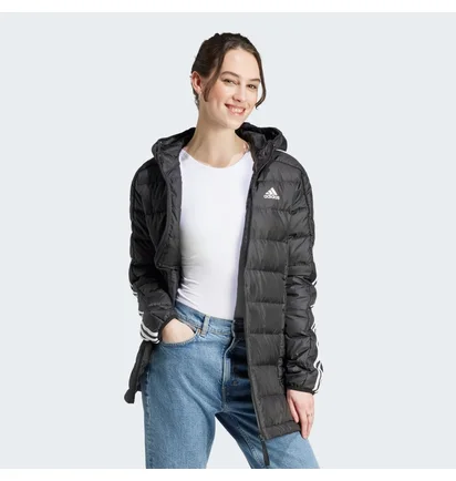 Парка жіноча Adidas Essentials 3-Stripes Light Down Hooded Parka Black HZ4428