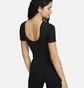 Футболка женская Nike Sportswear Chill Knit Tight Scoop-Back Short-Sleeve Mini-Rib Top Black FN3664-010