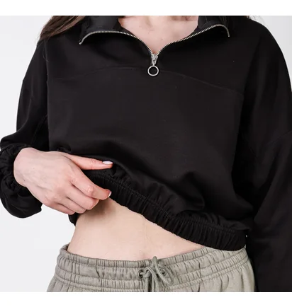 Худи женское H&M Zip-Top Sports Hoodie Black 1105174001