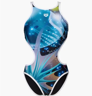 Купальник женский Arena One Print Swimsuit Tech Back Blue 008835-150