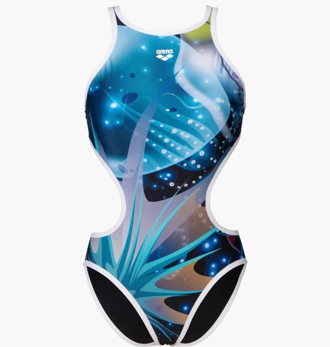 Купальник женский Arena One Print Swimsuit Tech Back Blue 008835-150
