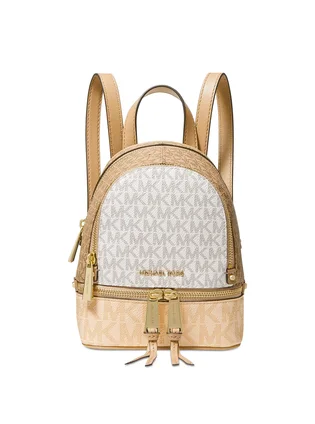 Рюкзак жіночий Michael Kors Rhea Mini Color-Block Logo Backpack Beige 30S0GEZB0B-BUTTERMILK-MULTI-66195