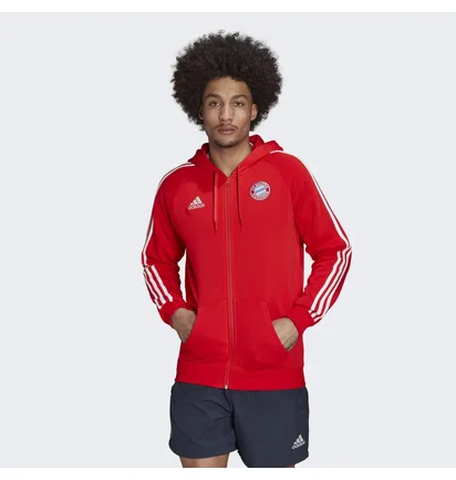 Толстовка мужская Adidas Fc Bayern Dna Full-Zip Hoodie Red Hf1356