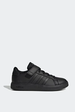 Кроссовки детские Adidas Grand Court Elastic Lace And Top Strap Black FZ6161