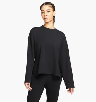 Лонгслів жіночий Nike Df Flc Crew Black Dm7030-010