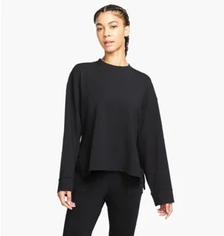 Лонгслив женский Nike Df Flc Crew Black Dm7030-010