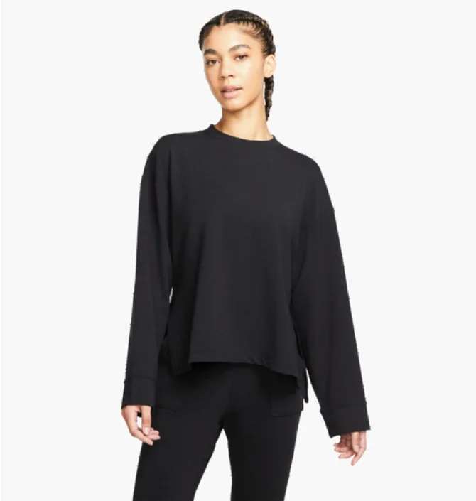 Лонгслив женский Nike Df Flc Crew Black Dm7030-010