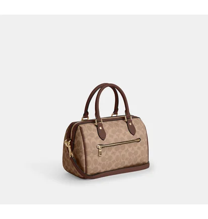 Сумка женская COACH Rowan Satchel Bag In Signature Canvas Brown/Beige CV961