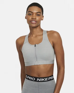 Топ жіночий Nike W Nk Df Swsh Zip Front Bra Grey DD1205-073