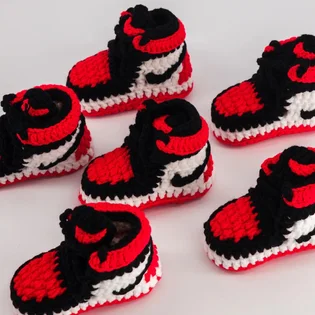 Пінетки дитячі Baby Sneakers Crochet Red AJ157