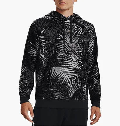 Худи мужское Under Armour Hooded Sweatshirt Ua Rival Flc Sport Palm Hd Black 1370347-001