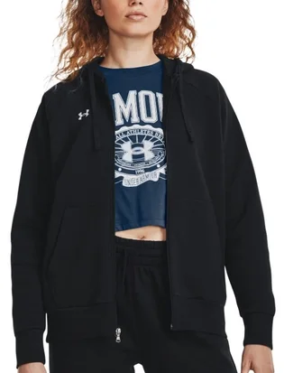 Толстовка жіноча Under Armour Sweatshirt Ua Rival Fleece Fz Hoodie-Blk Black 1379497-001