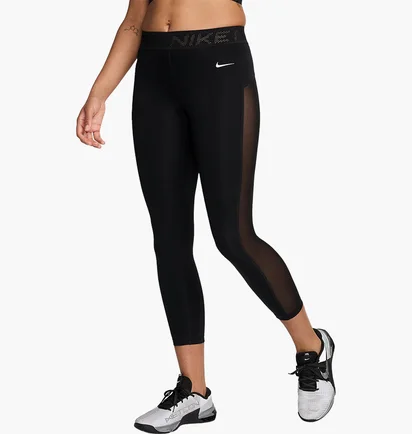Леггинсы женские Nike W Np Df Mr 7/8 Mesh Tight Black FN4981-010