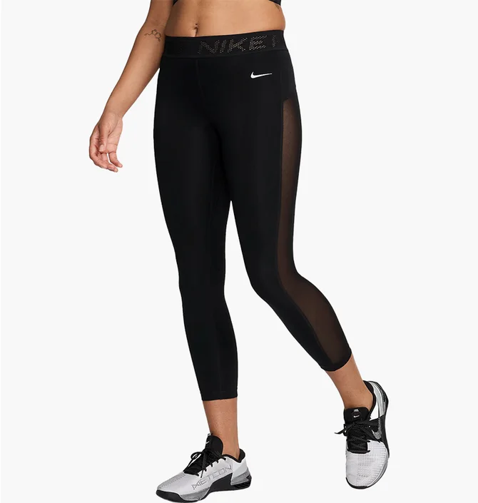 Леггинсы женские Nike W Np Df Mr 7/8 Mesh Tight Black FN4981-010