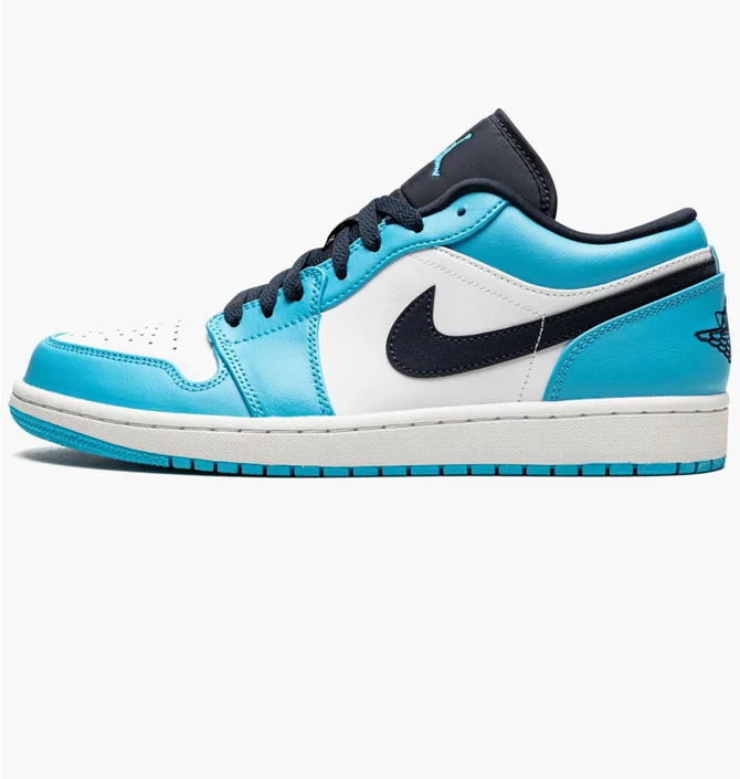 Кросівки чоловічі Air Jordan 1 Low White/Light Blue 553558-144