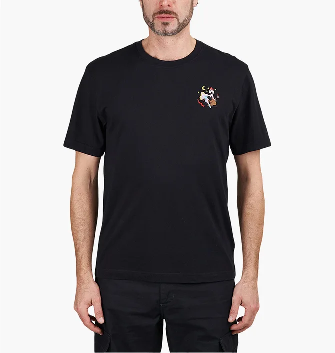 Футболка чоловіча Carne Bollente Middle Edging T-Shirt Black AW23ST0102-BLACK