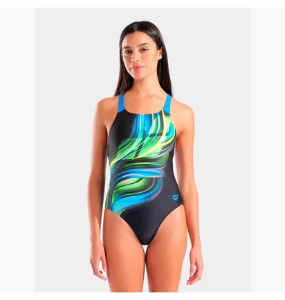 Купальник женский Arena Bloom Swimsuit Swim Pro Back L Black 010265-556