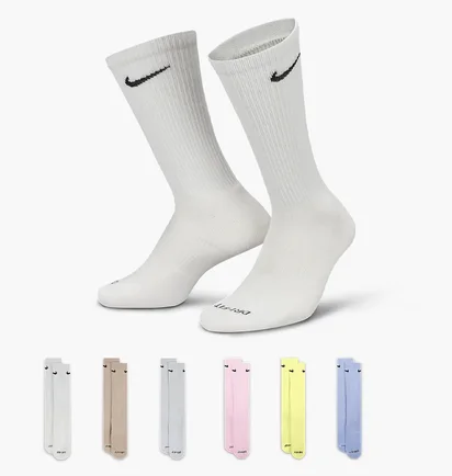 Носки унисекс Nike Everyday Plus Cushioned Training Crew Socks Multi (6 пар) SX6897-906