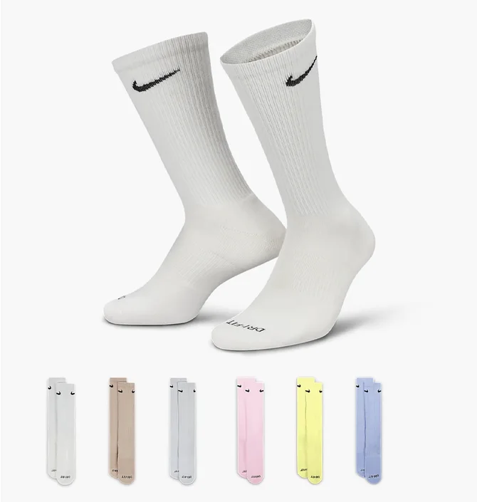 Носки унисекс Nike Everyday Plus Cushioned Training Crew Socks Multi (6 пар) SX6897-906