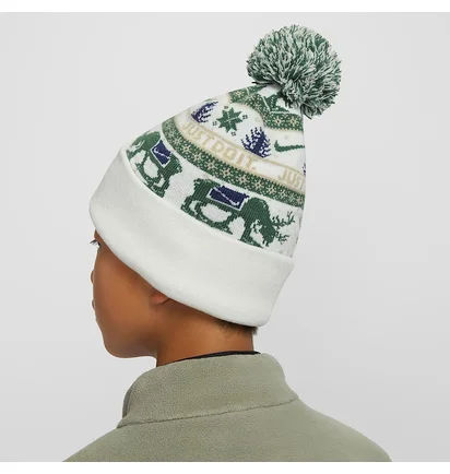 Шапка детская Nike Peak Holiday Beanie White/Green HV7025-133