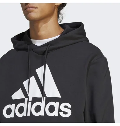 Худи мужское Adidas Essentials French Terry Big Logo Hoodie Black Ic9363