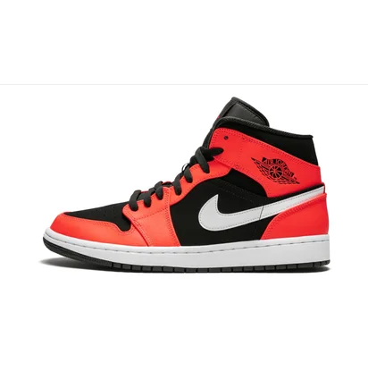 Кроссовки мужские Air Jordan 1 Mid Black/Orange 554724-061