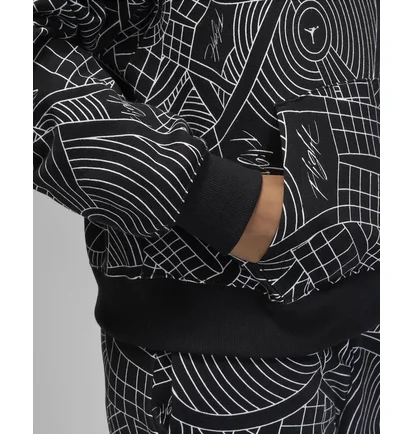 Худи женское Air Jordan Flight Allover Print Hoodie Black Dv1417-010