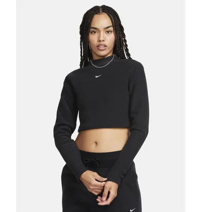 Топ жіночий Nike Sportswear Phoenix Plush Slim Mock-Neck Long-Sleeve Cropped Cozy Fleece Top Black FN3619-010