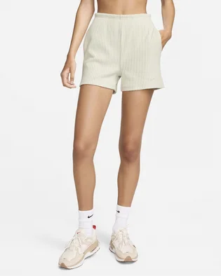 Шорты женские Nike Sportswear Chill Knit High-Waisted Slim 3 Ribbed Shorts Beige FN3674-104