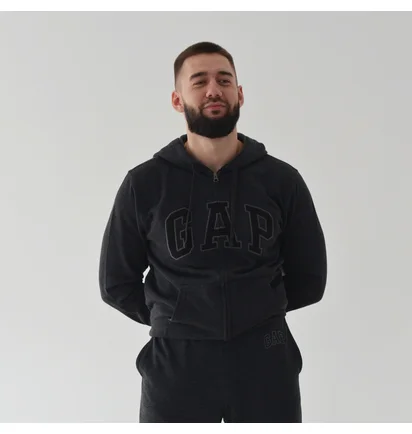 Толстовка чоловіча Gap Logo Zip Hoodie Grey 218871801