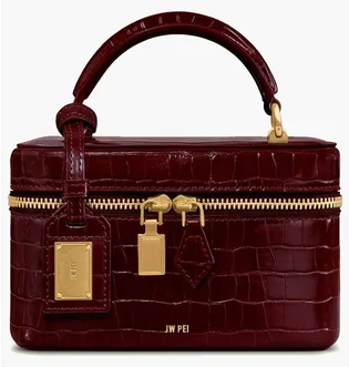 Сумка жіноча JW PEI Cleo Box Shape Top Handle Bag Claret Croc Bordo BB2025BG131452JWP