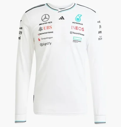 Лонгслив мужской Adidas Mercedes - Amg Petronas Formula One Team Driver Authentic White JX5797