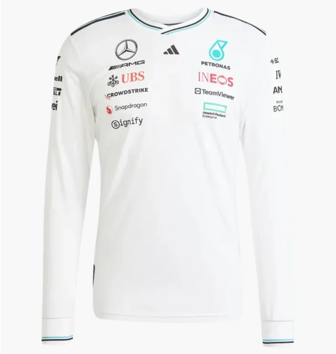 Лонгслив мужской Adidas Mercedes - Amg Petronas Formula One Team Driver Authentic White JX5797