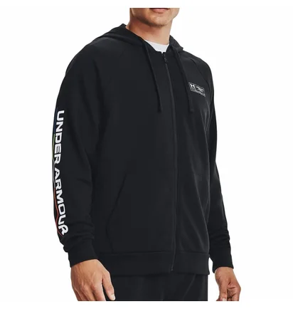 Толстовка мужская Under Armour Rival Fleece Chroma Full Zip Training Hoody Black 1370344-001