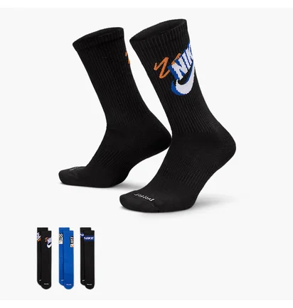 Носки Nike Everyday Plus Crew (3 шт) Black/Blue HJ9339-902