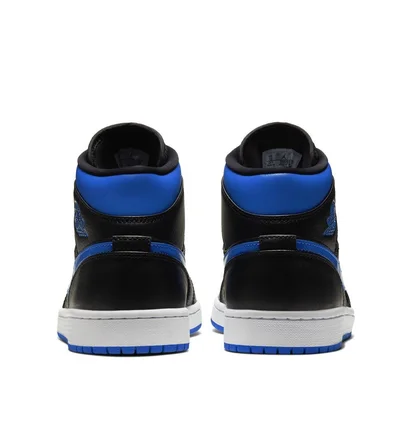 Кроссовки мужские Air Jordan 1 Mid Black/White/Hyper Royal 554724-068