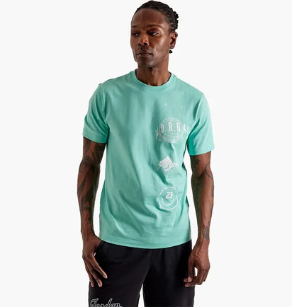 Футболка мужская Air Jordan Logo Stack Tee Turquoise FN6027-349