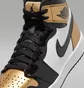 Кроссовки мужские Air Jordan 1 Retro High Golf Patent Gold Toe Black/Gold DQ0660-002