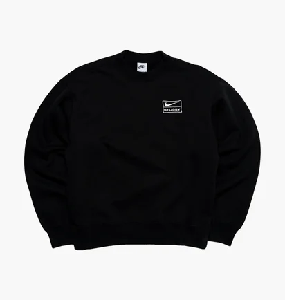Свитшот унисекс Nike X Stussy Washed Fleece Crewneck Black Do5310-010