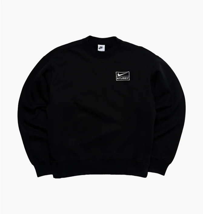 Свитшот унисекс Nike X Stussy Washed Fleece Crewneck Black Do5310-010