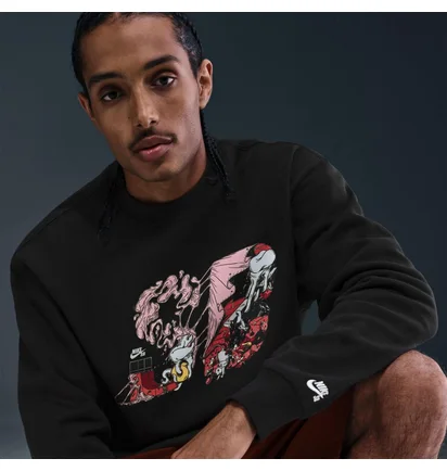 Світшот чоловічий Nike Flc Po Crew Black HQ9010-010