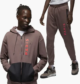 Спортивный костюм мужской Air Jordan X Paris Saint-Germain Full Zip-Fleece Hoodie Brown Dn6150-291&Dm3094-291