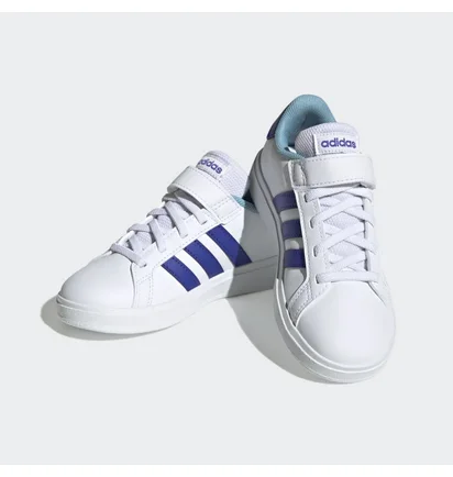 Кроссовки детские Adidas Grand Court Elastic Lace And Top Strap Sportswear White HP8915