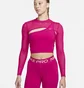 Топ женский Nike Pro Long-Sleeve Cropped Top Pink FB5683-615